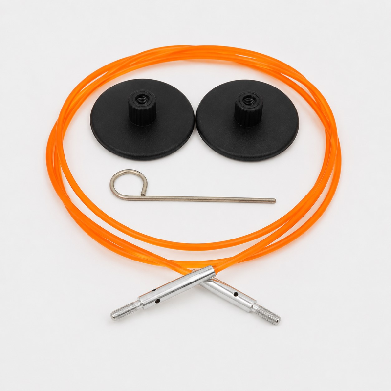 KnitPro interchangeable needle cable in orange, for circular knitting projects 80cm