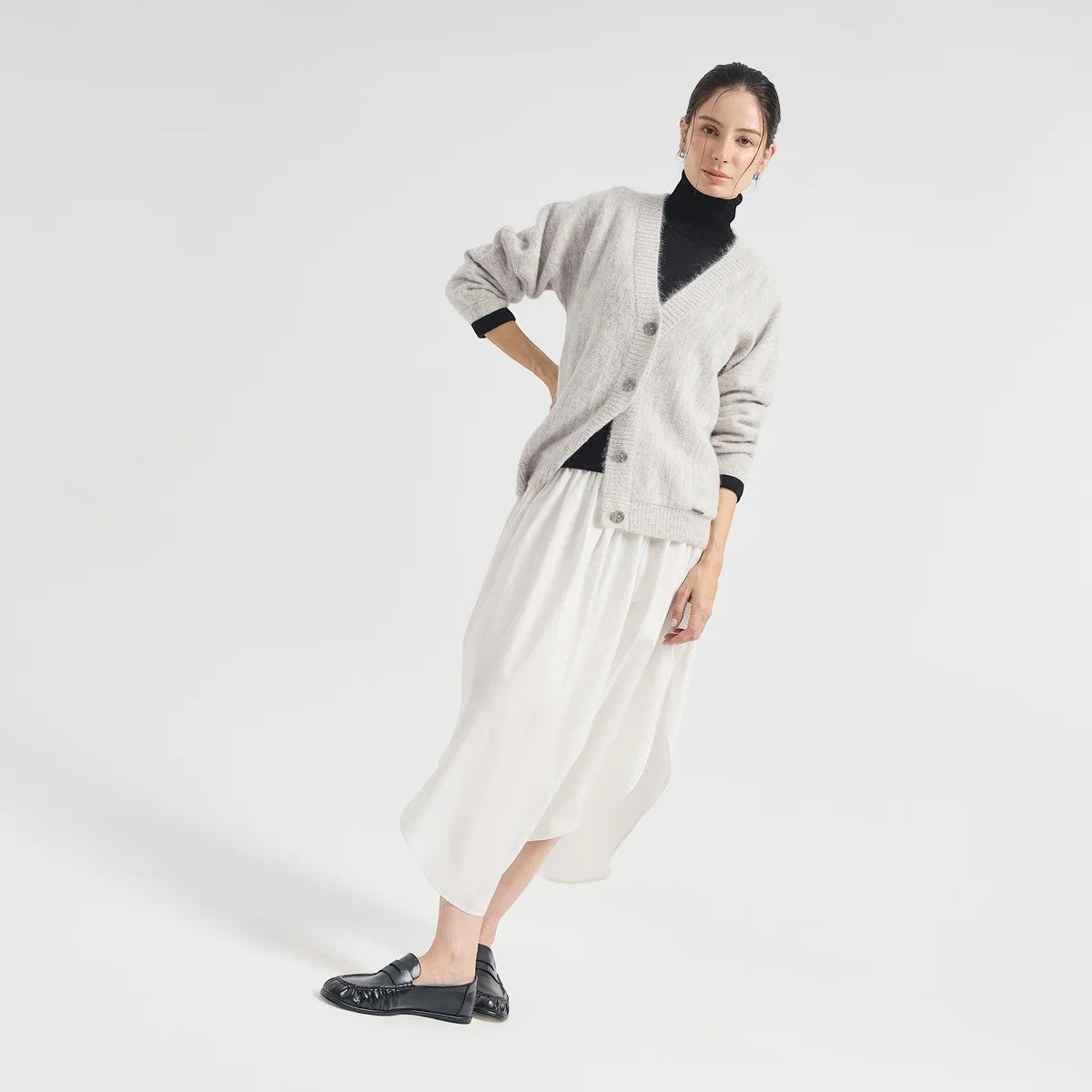 Women’s Celine alpaca blend V-neck cardigan with button front