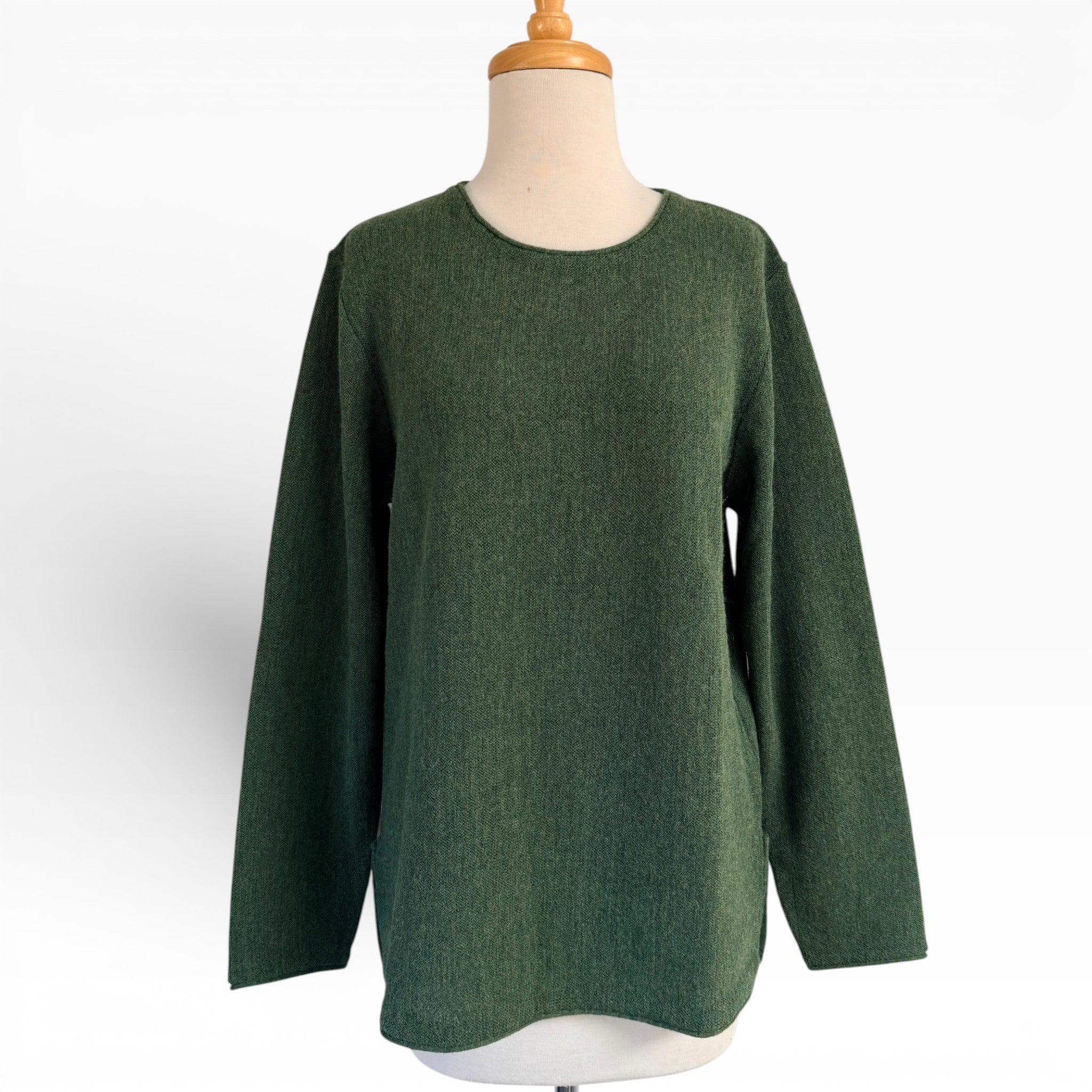 Alpaca knit tunic with classic Cerrada design in Green