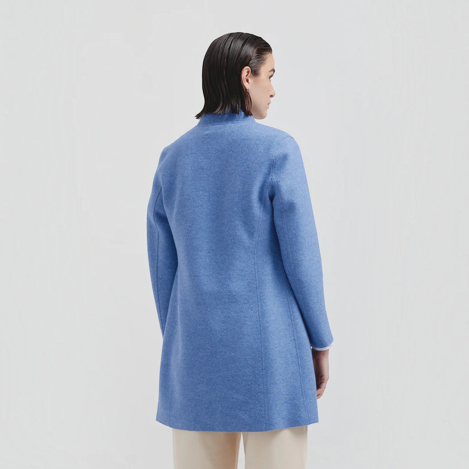 Charlotte alpaca wool winter coat with sleek stand collar and tailored silhouette
