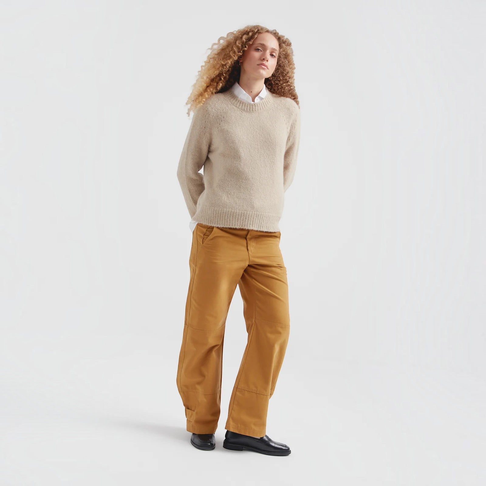 Kuna Cherry Suri Alpaca and Pima Cotton sweater with lightweight airy texture