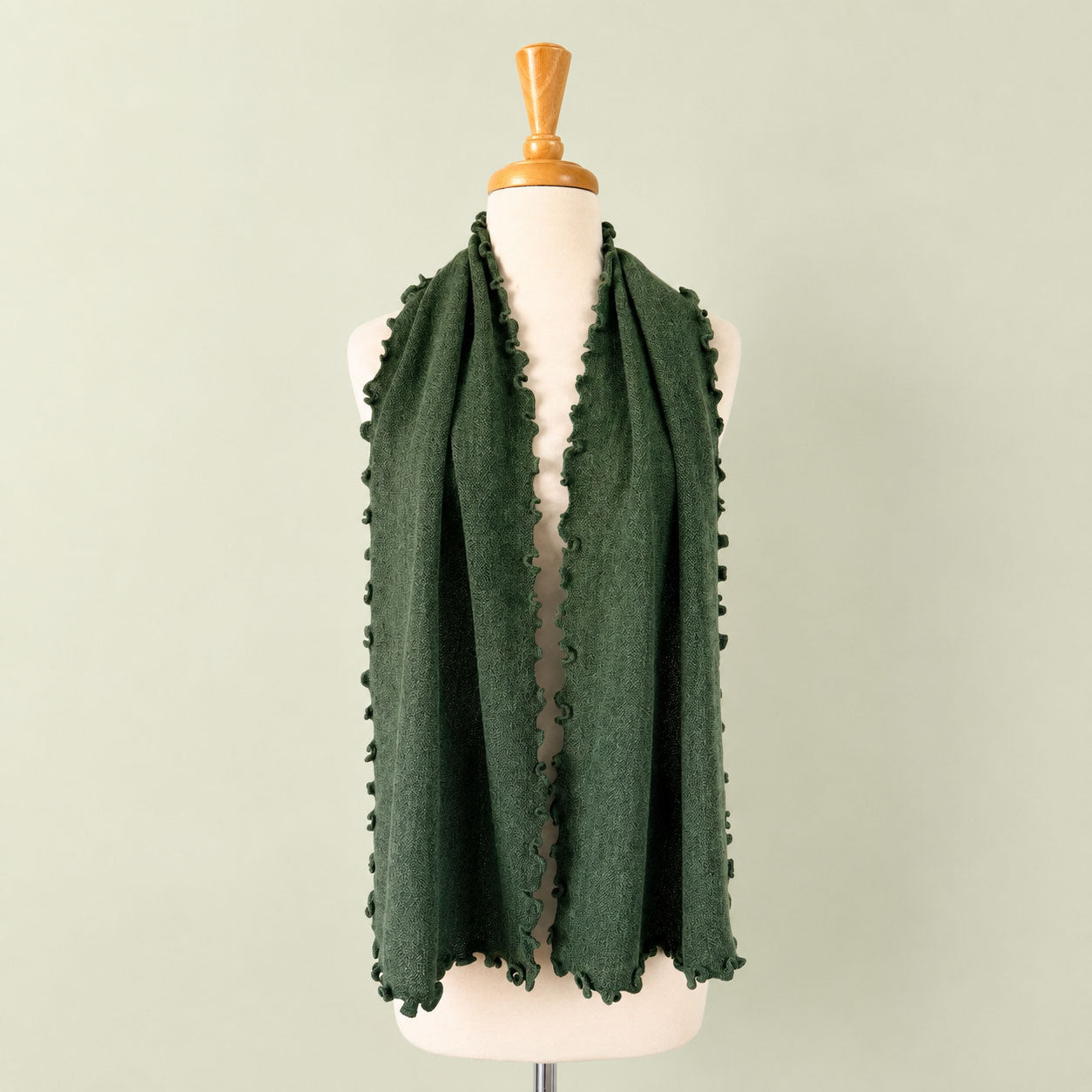 Baby alpaca Curly Links Scarf with textured links stitch and soft drape