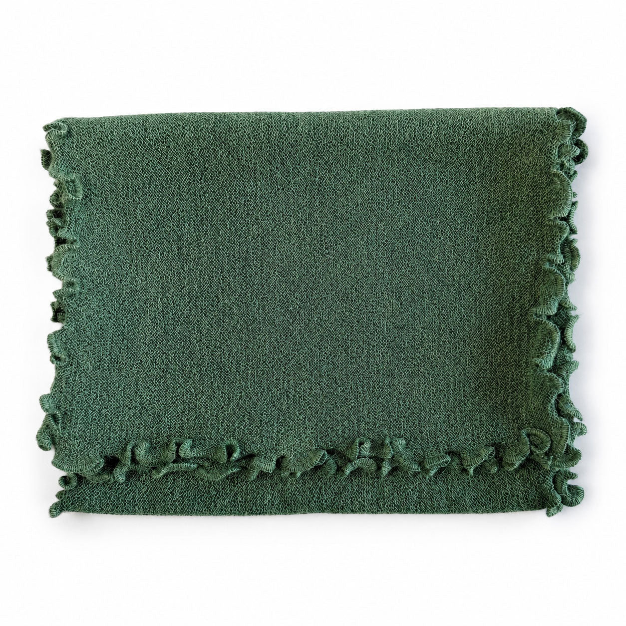 Luxury 100% baby alpaca scarf with distinctive curly edge finish