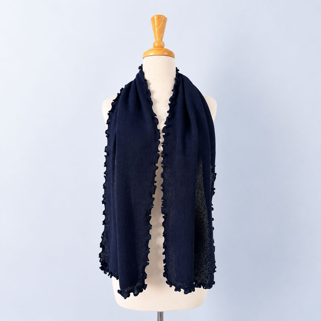 100% baby alpaca Curly Links Scarf with lightweight warmth and soft texture