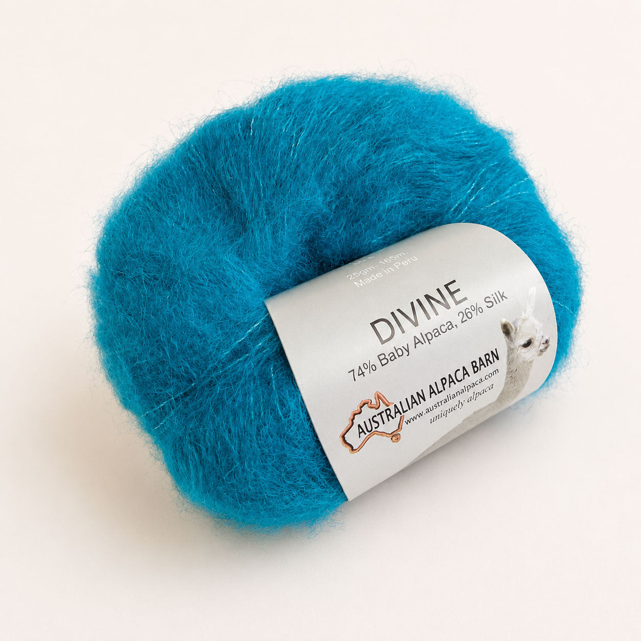 Fluffy Baby Suri Alpaca and Silk yarn for lightweight knitwear in Aqua