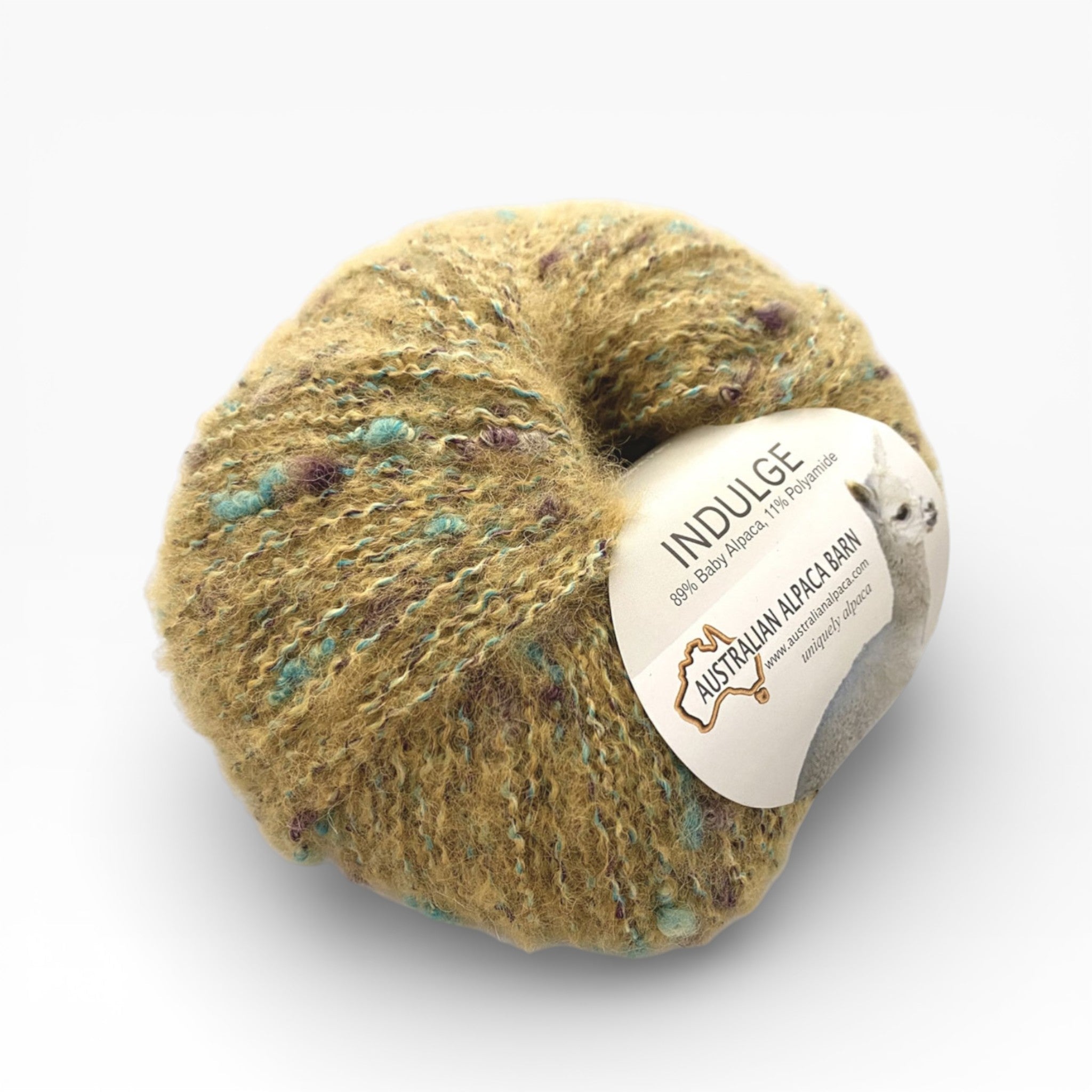 Soft alpaca Indulge yarn in mustard for knitting and crochet