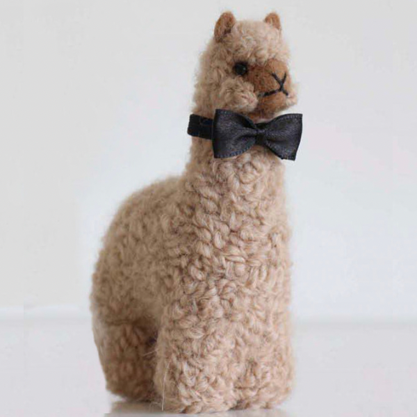 Handcrafted groom alpaca wedding ornaments, sweet gift for bride and groom.