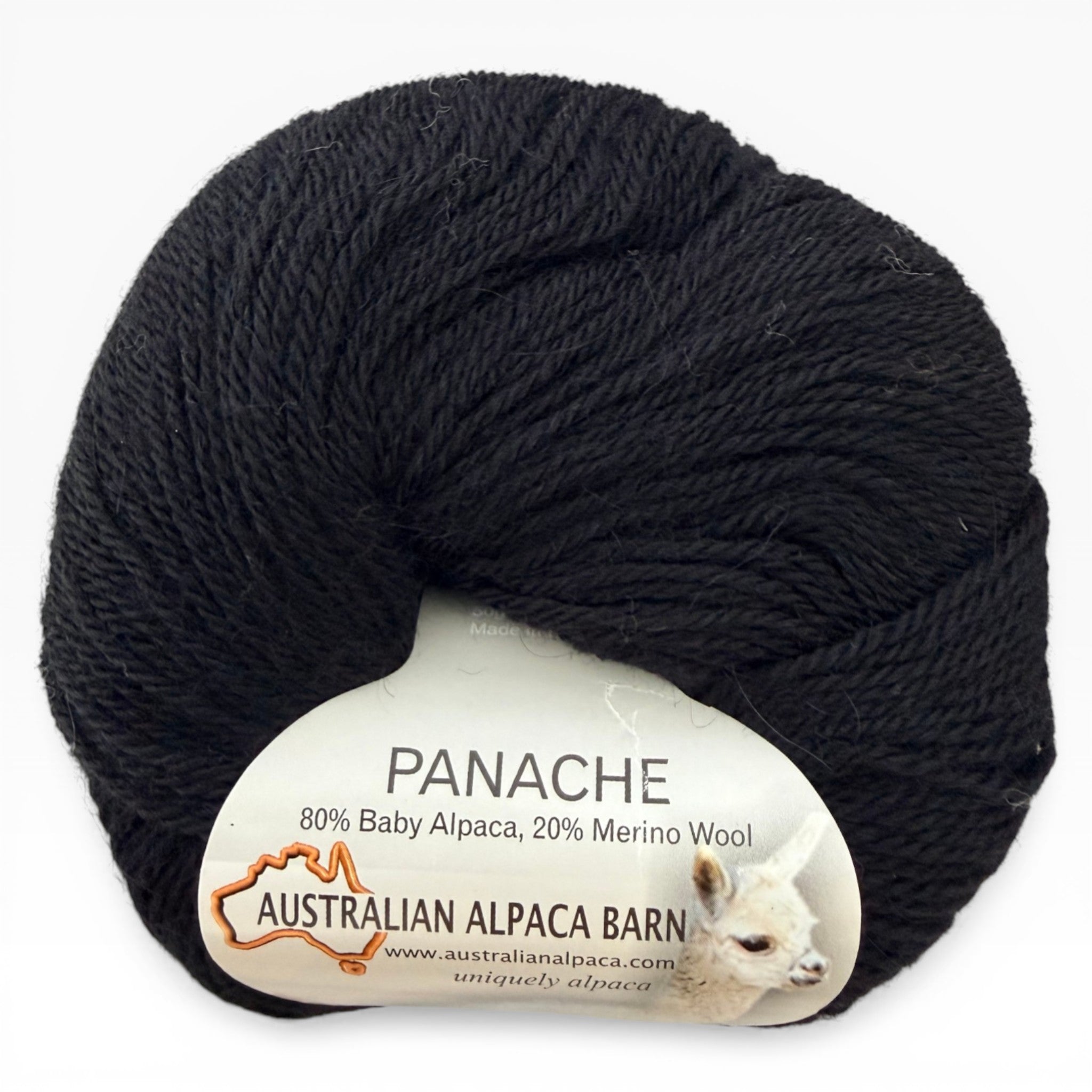Lightweight baby alpaca and merino yarn for hand knitting in black