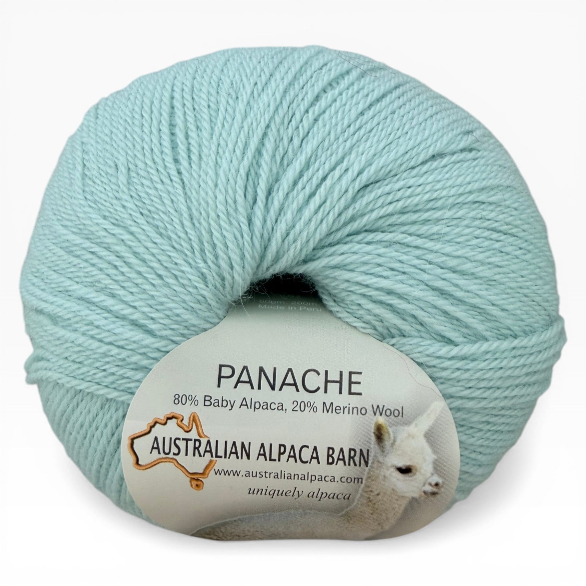 Soft alpaca merino yarn ball in Panache shade mint