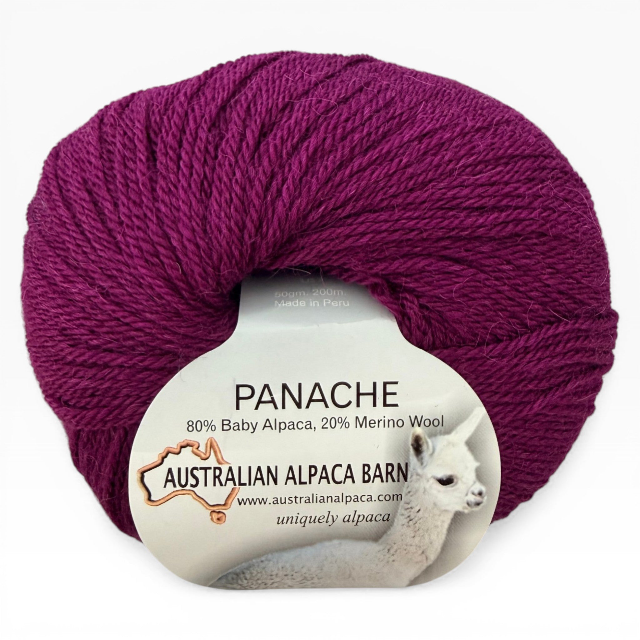 Panache 4ply Baby Alpaca and Merino yarn close up in Mulberry.