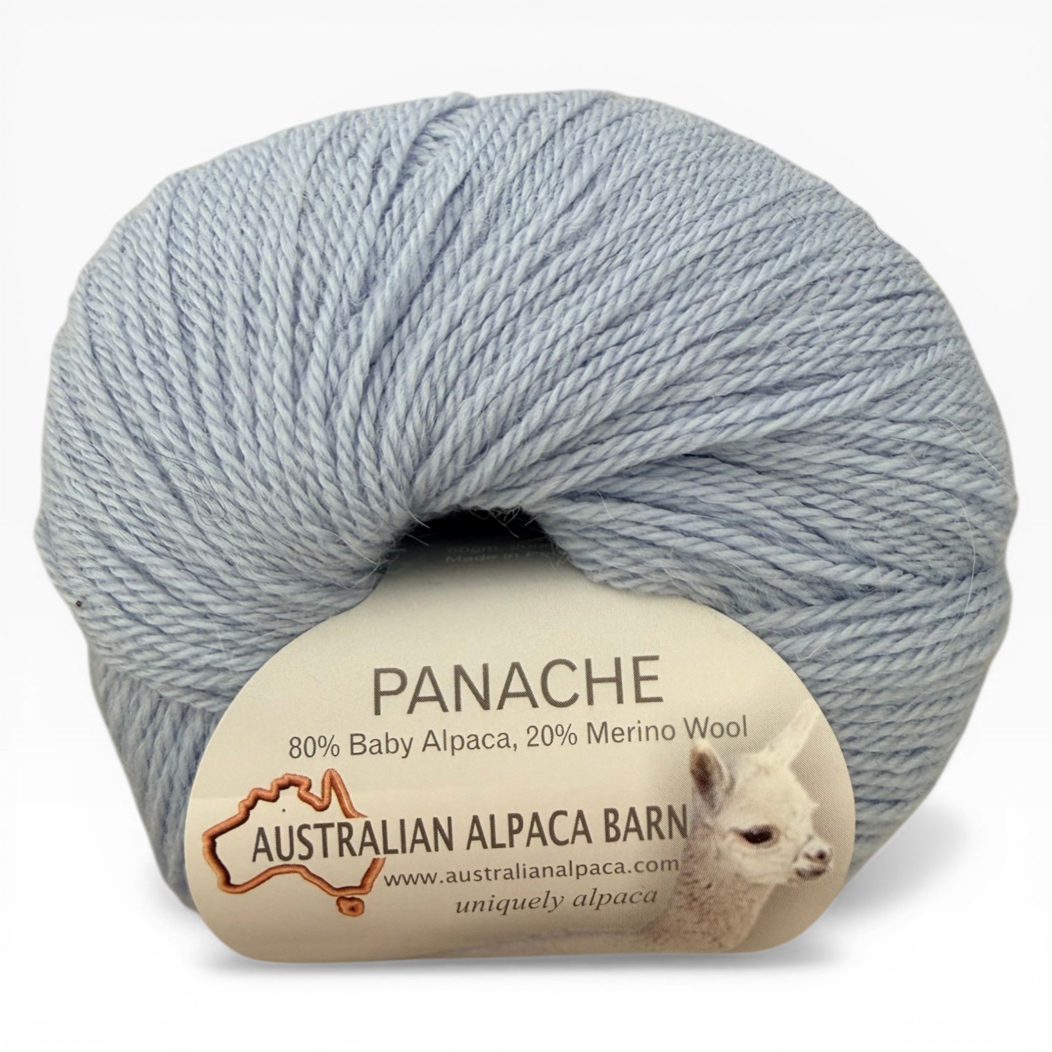 Panache colourway pale blue in 4ply alpaca merino yarn