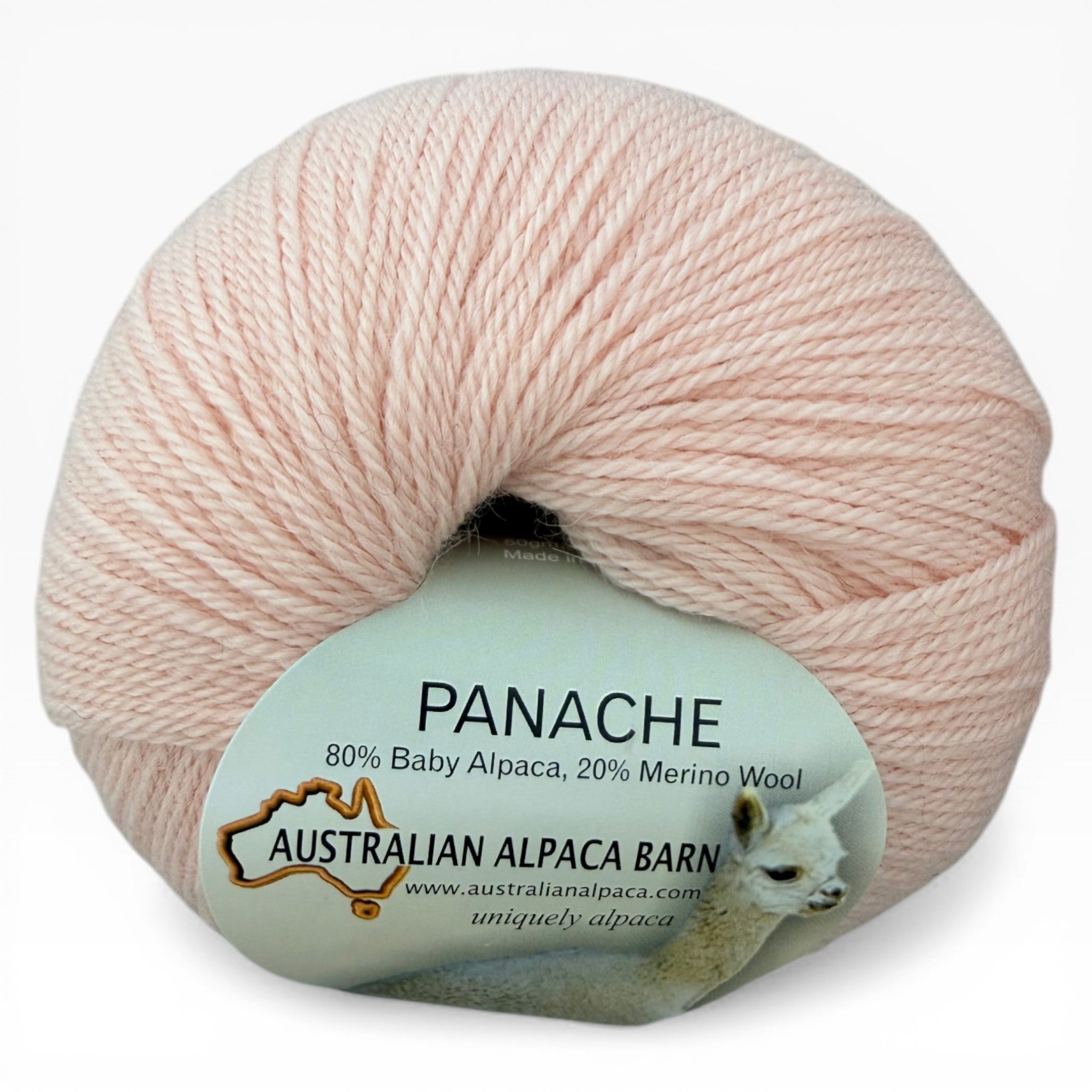 Australian Alpaca Barn Panache yarn for soft handmade projects in pale pink