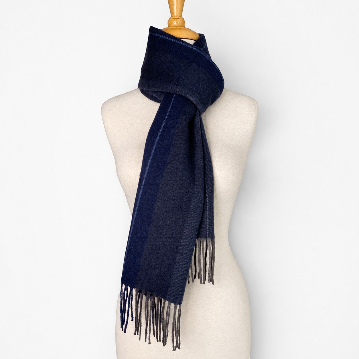 Australian made alpaca scarf in Blues