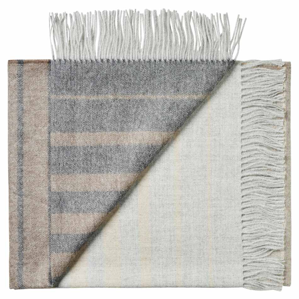 Premium brown stripe alpaca throw rug with soft luxurious feel for gifting