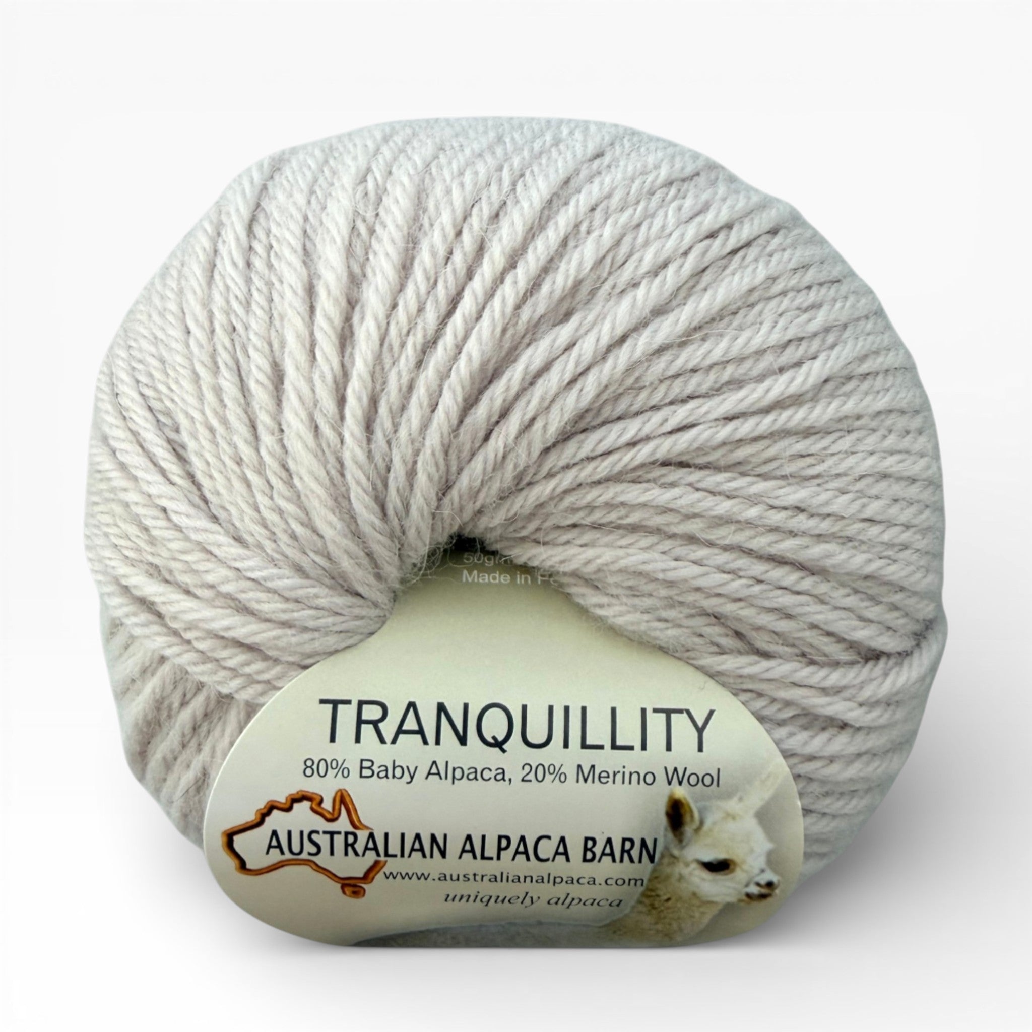 Australian Alpaca Barn 8 Ply yarn in Tranquillity Oyster Pearl
