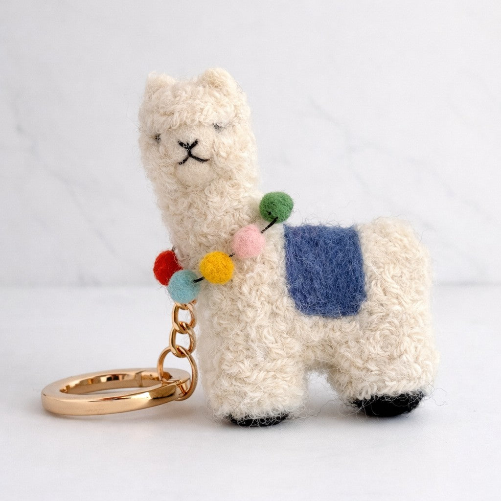 Cute alpaca gift made with needle felted wool