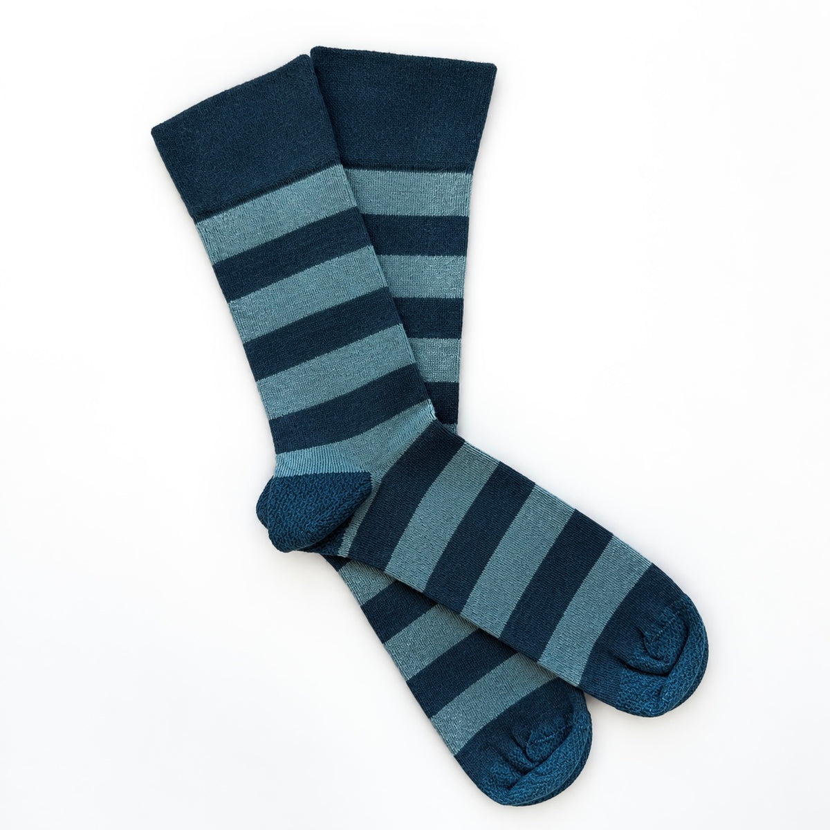 Teal striped Alpaca Merino comfort socks – Australian Made