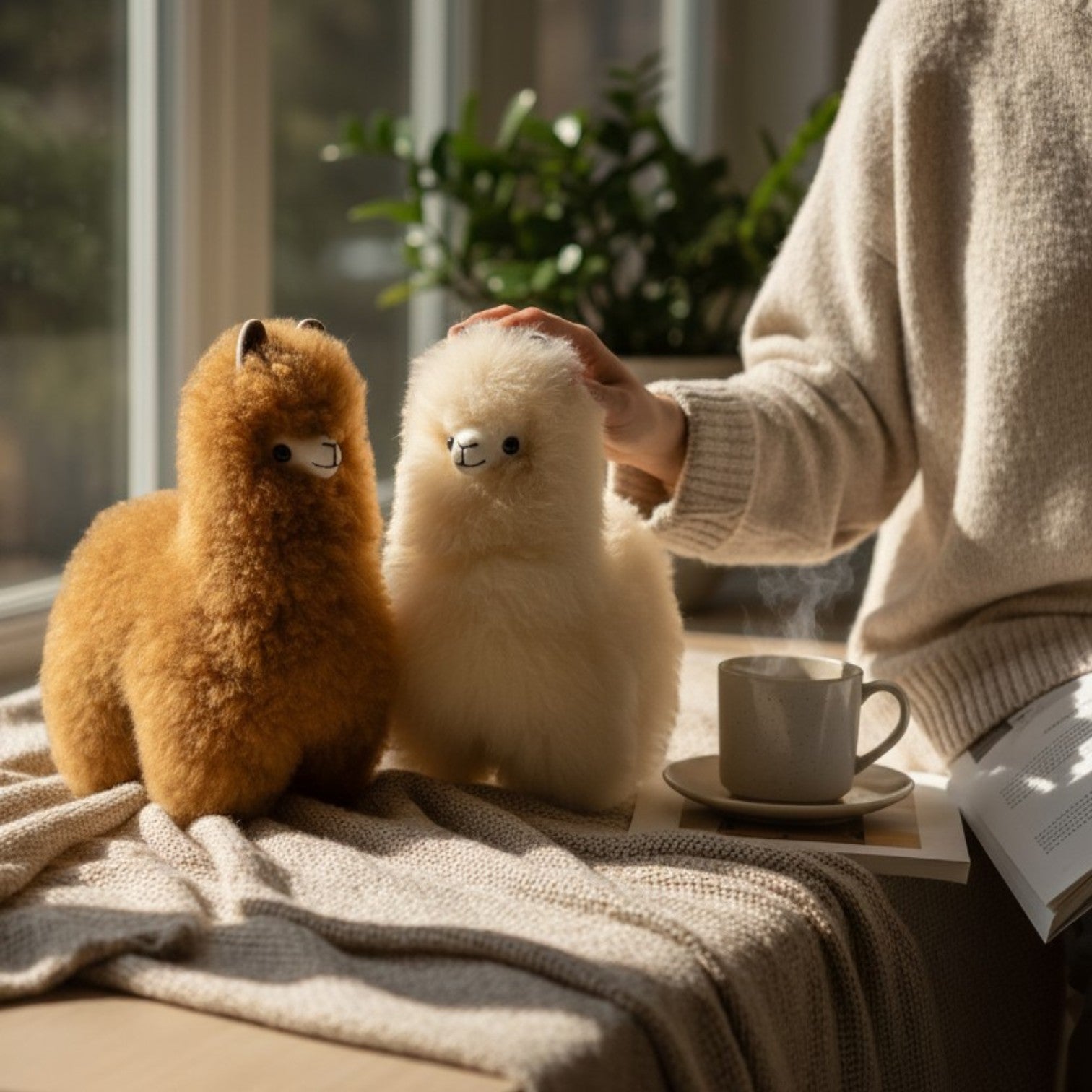 Soft alpaca fur toys, luxury gift for alpaca lovers.