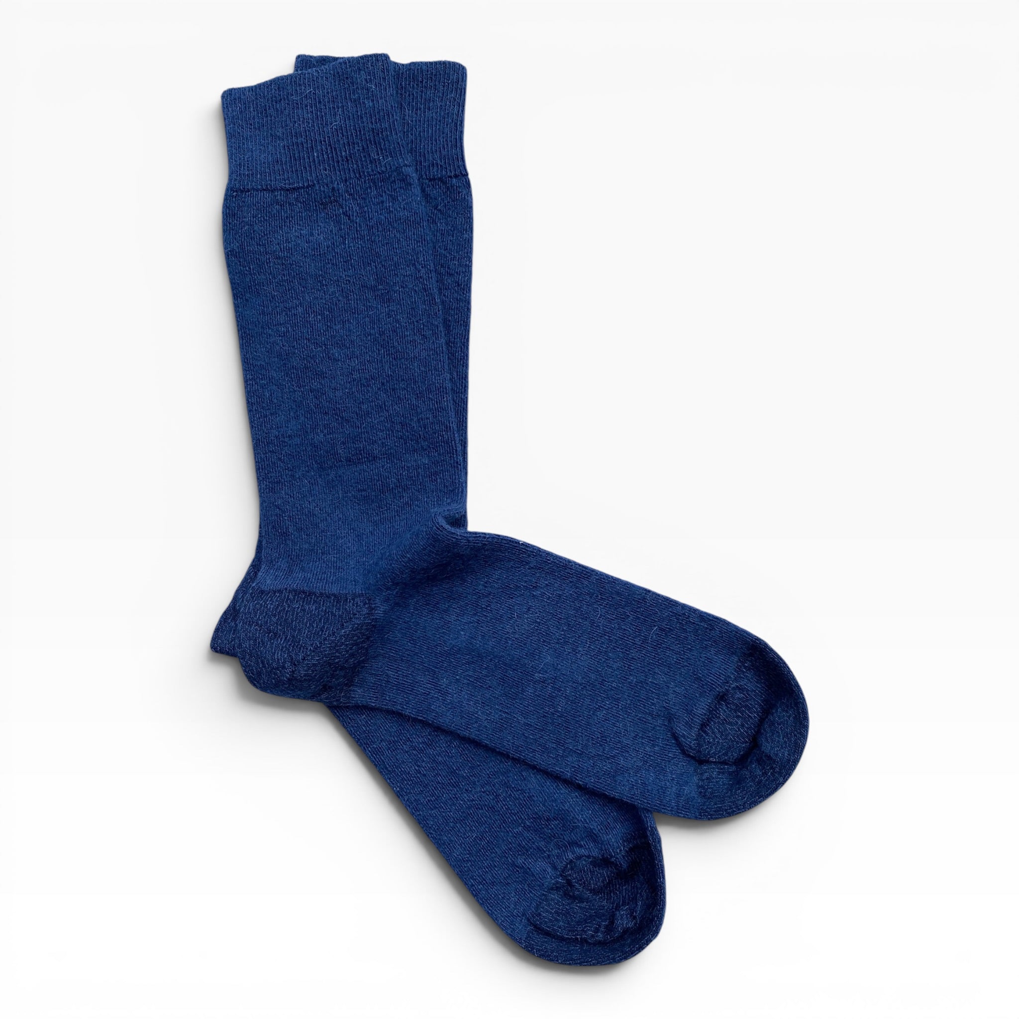 Soft Australian made baby alpaca socks by Humphrey Law, in Denim.