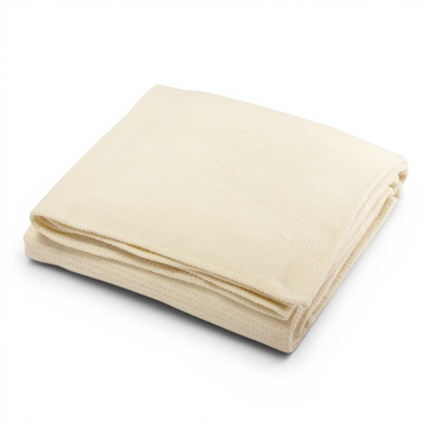 Classic Australian made alpaca blanket displayed neatly folded