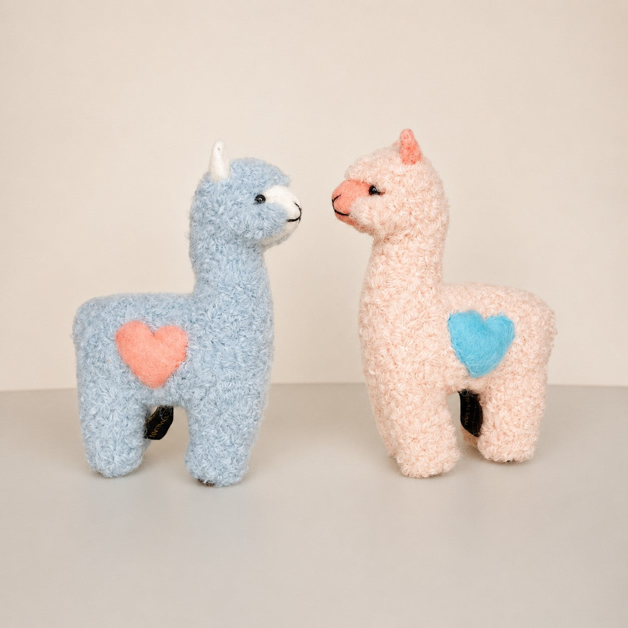 Cute His and Hers alpacas, handmade needle felted gift.