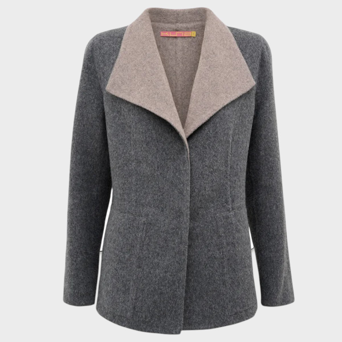 Camelia reversible Baby Alpaca and Wool Jacket in grey and beige