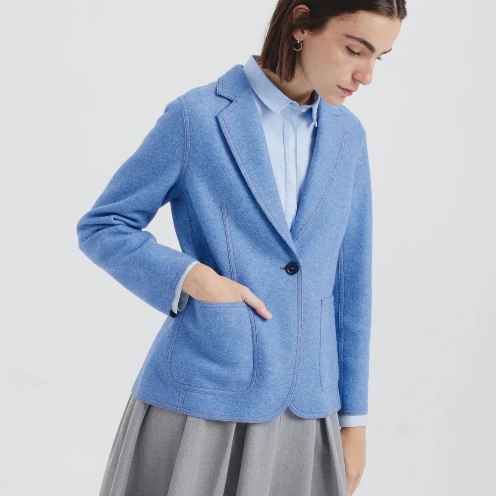 Carolina women’s Alpaca and Wool Jacket in light blue