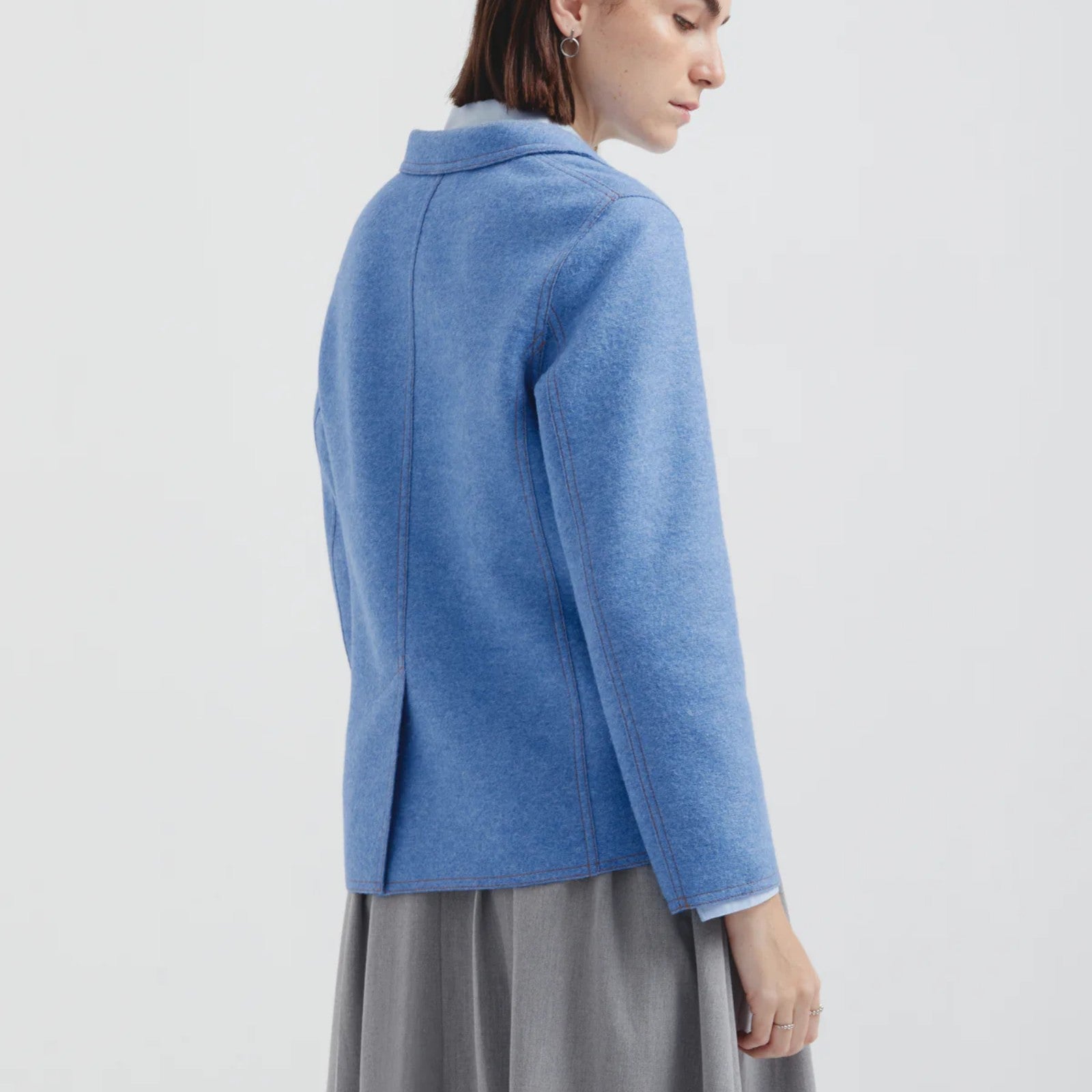 Carolina Alpaca and Wool Jacket with classic lapels and patch pockets