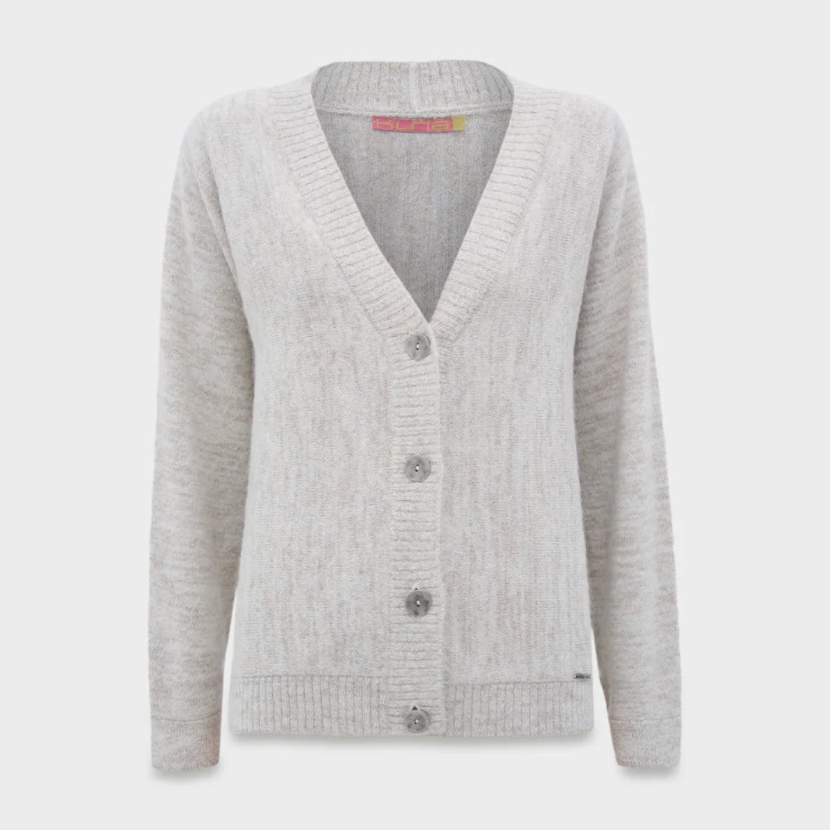 Celine Suri Alpaca, Baby Alpaca and Silk Cardigan in ecru by Kuna