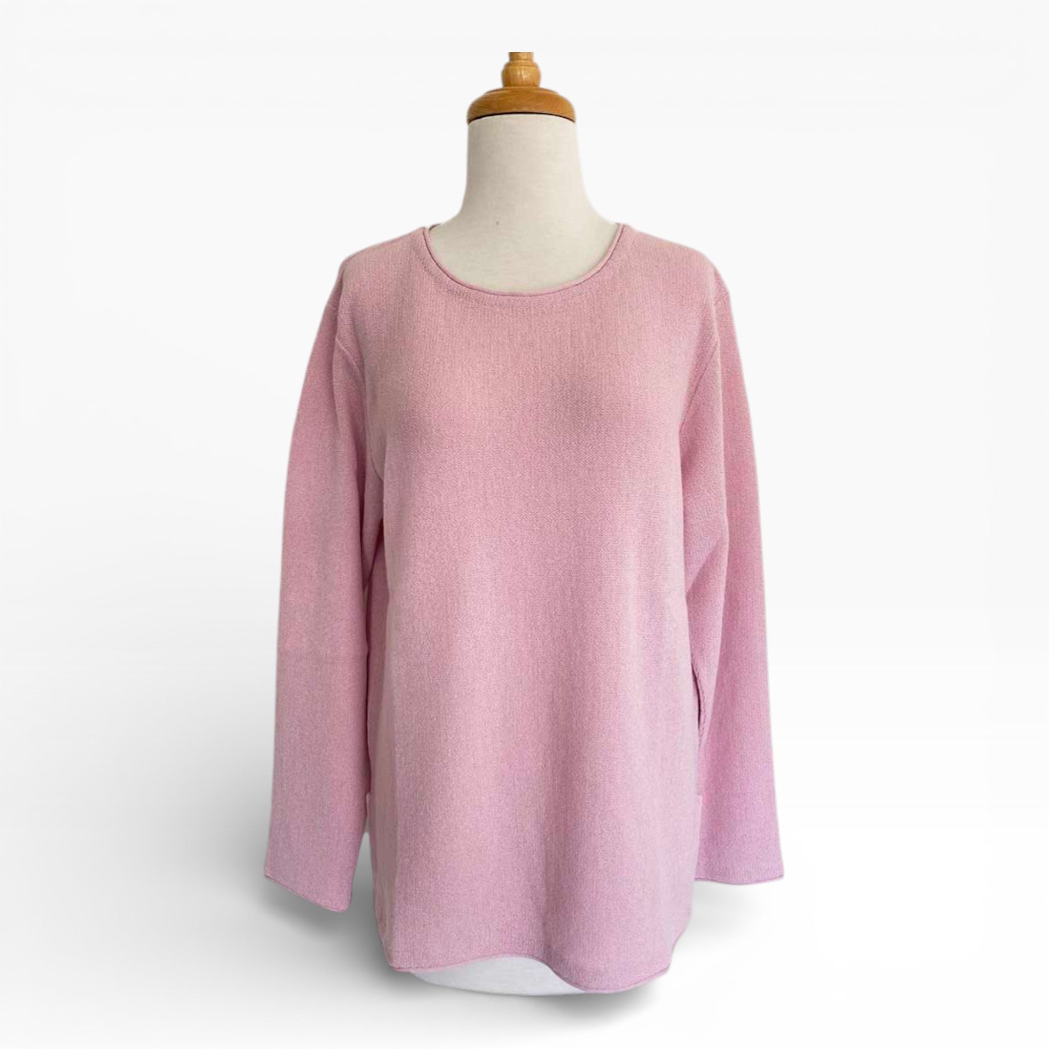 Women’s alpaca tunic with soft drape in soft pink