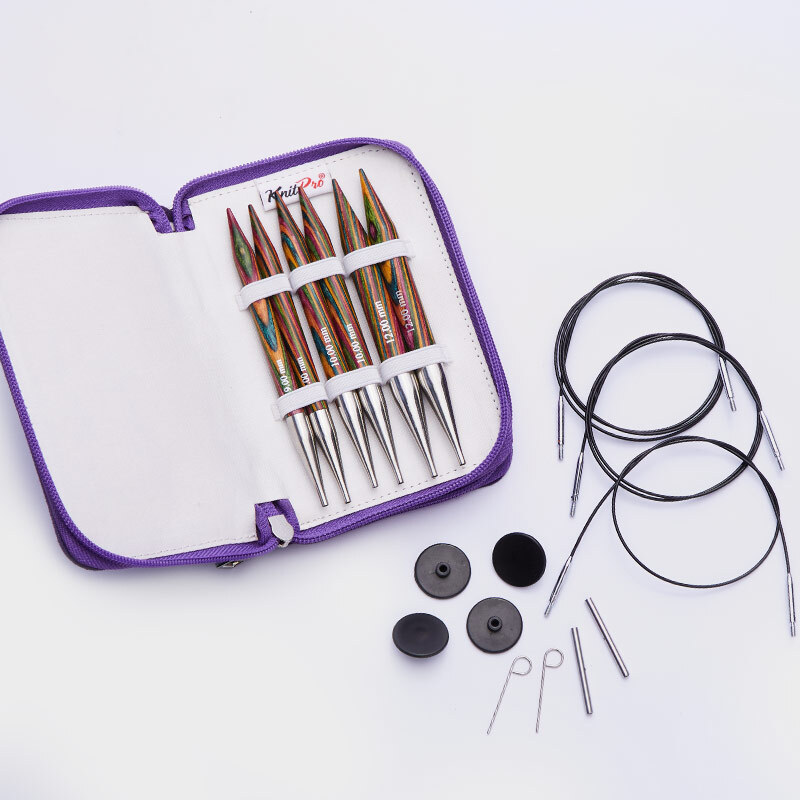 KnitPro Chunky needle set with large interchangeable tips and cables.