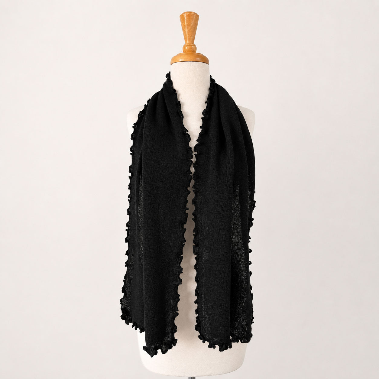 Soft Peruvian baby alpaca Curly Links Scarf with decorative curled edges