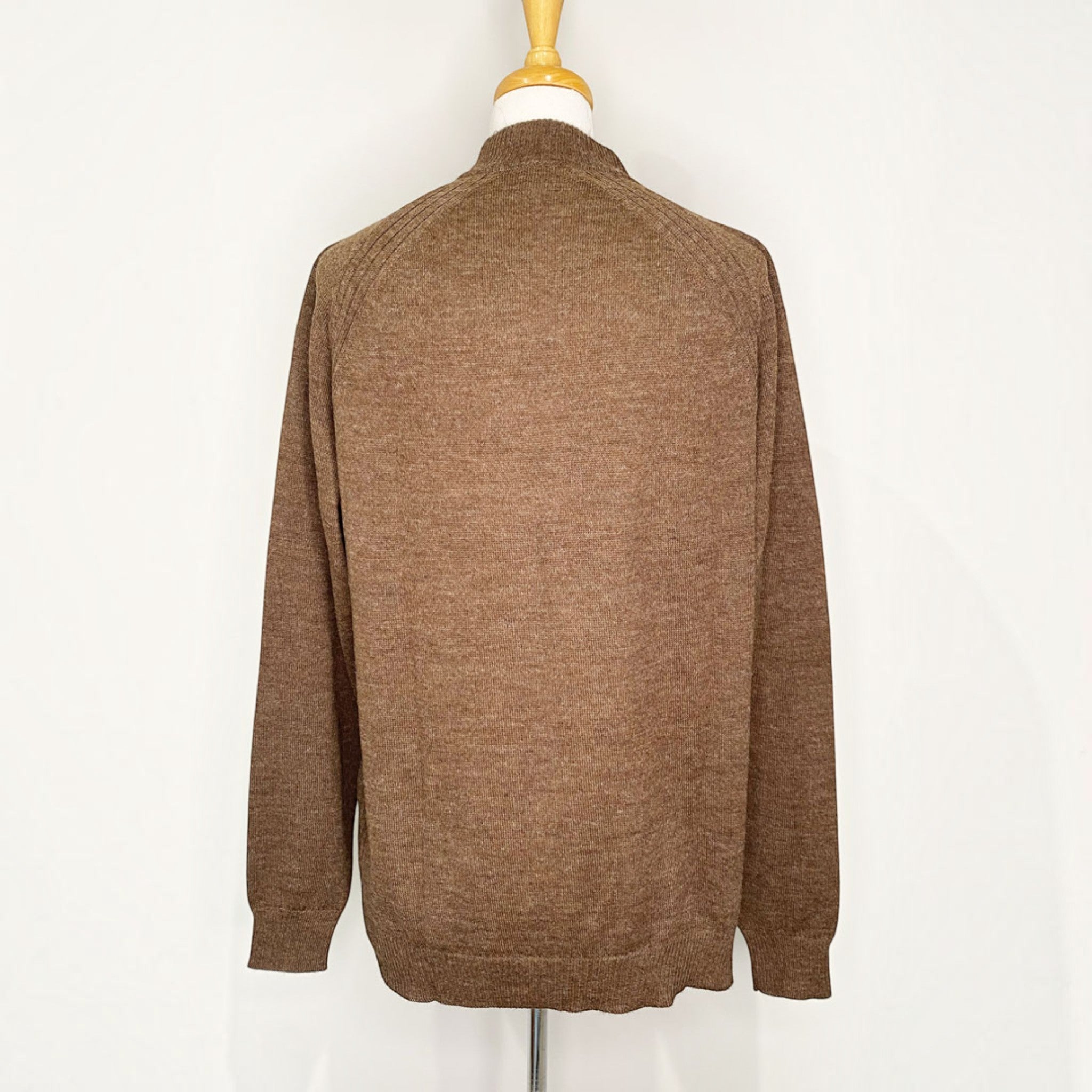Men’s warm alpaca full zip cardigan with relaxed fit
