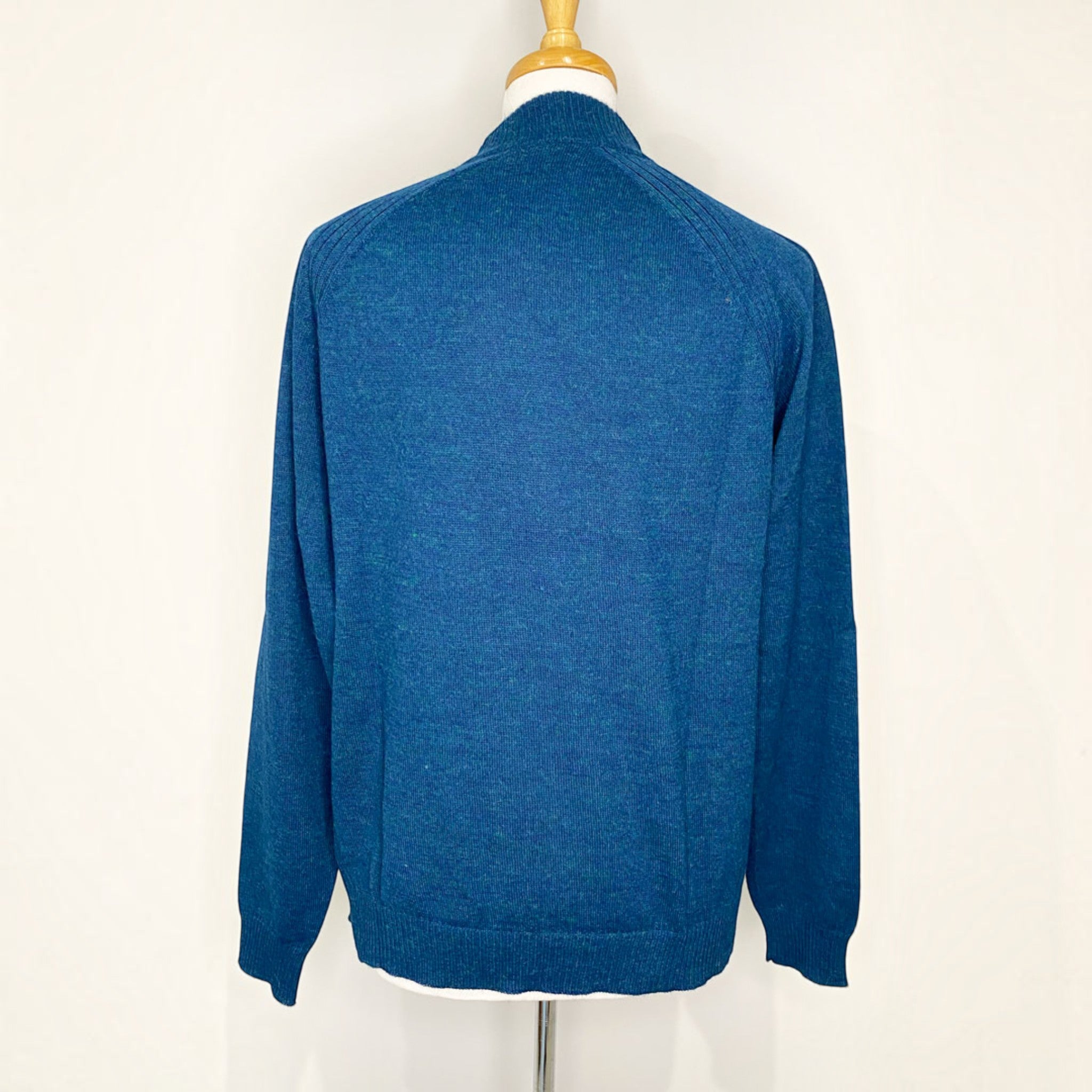 Men’s plain full zip alpaca cardigan with mock neck