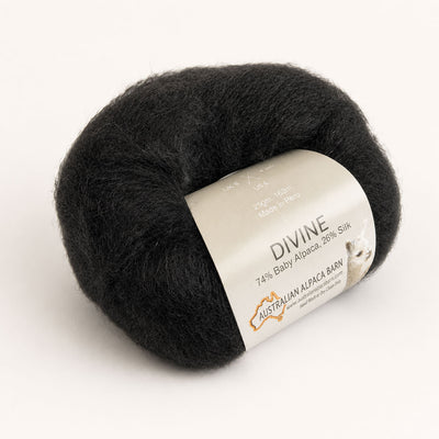 Divine Baby Suri Alpaca & Silk Yarn - Black