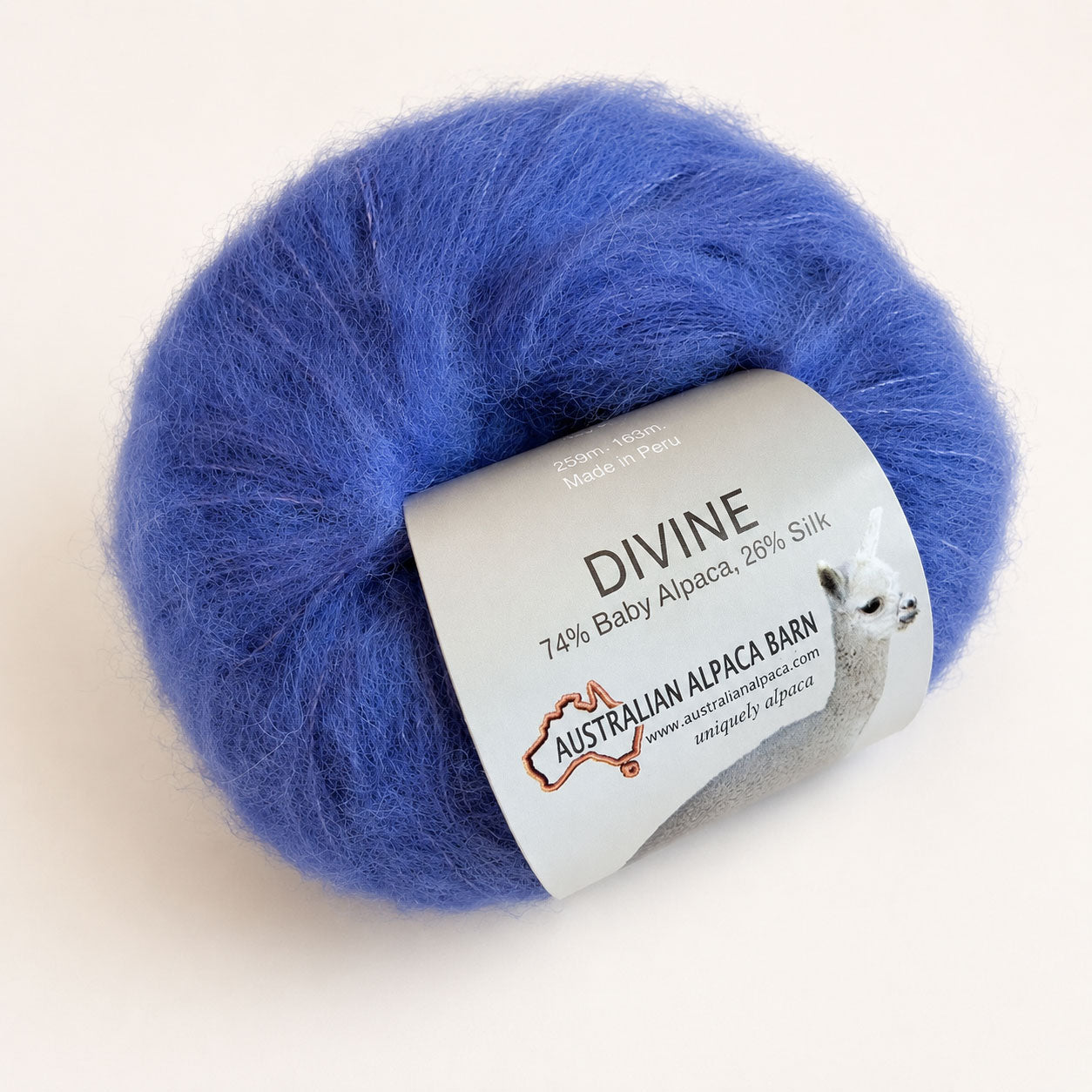 Baby Suri Alpaca and Silk yarn alternative to soft silk mohair in Blue