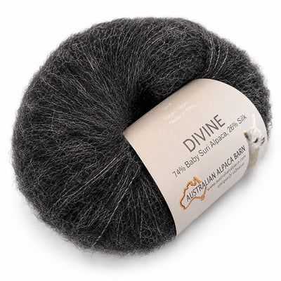 Divine Baby Suri Alpaca & Silk Yarn - Charcoal