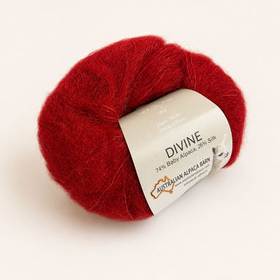 Divine Baby Suri Alpaca & Silk Yarn - Cherry