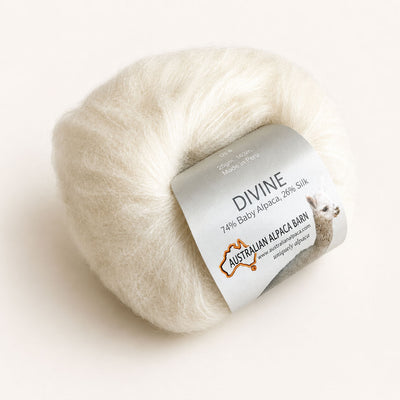 Divine Baby Suri Alpaca & Silk Yarn - Ecru