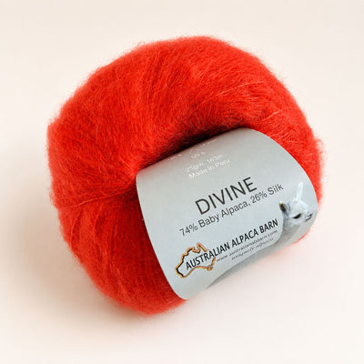 Divine Baby Suri Alpaca & Silk Yarn - Orange Fiesta