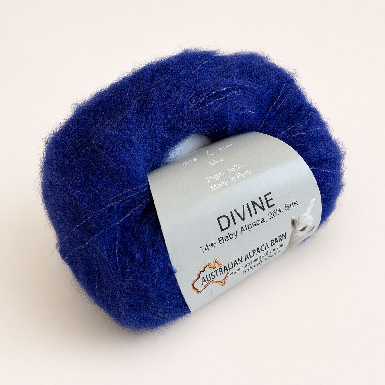 Soft Baby Suri Alpaca and Silk yarn for knitting and crochet in Blue
