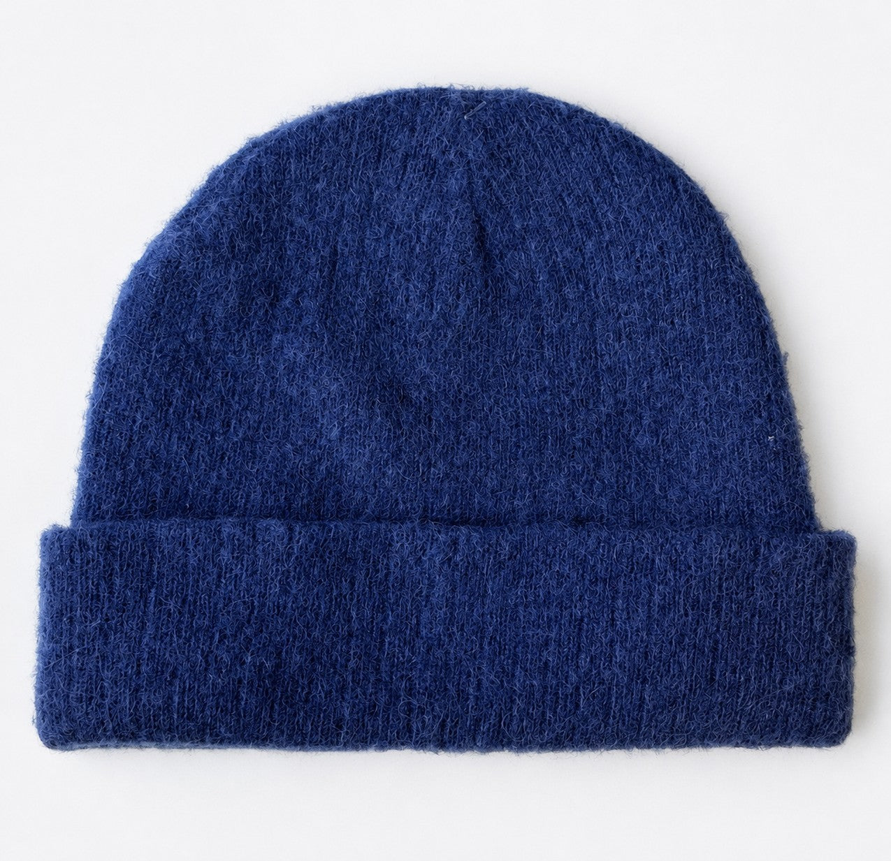 Australian-made Humphrey Law winter beanie in navy blue, crafted from a cosy alpaca blend