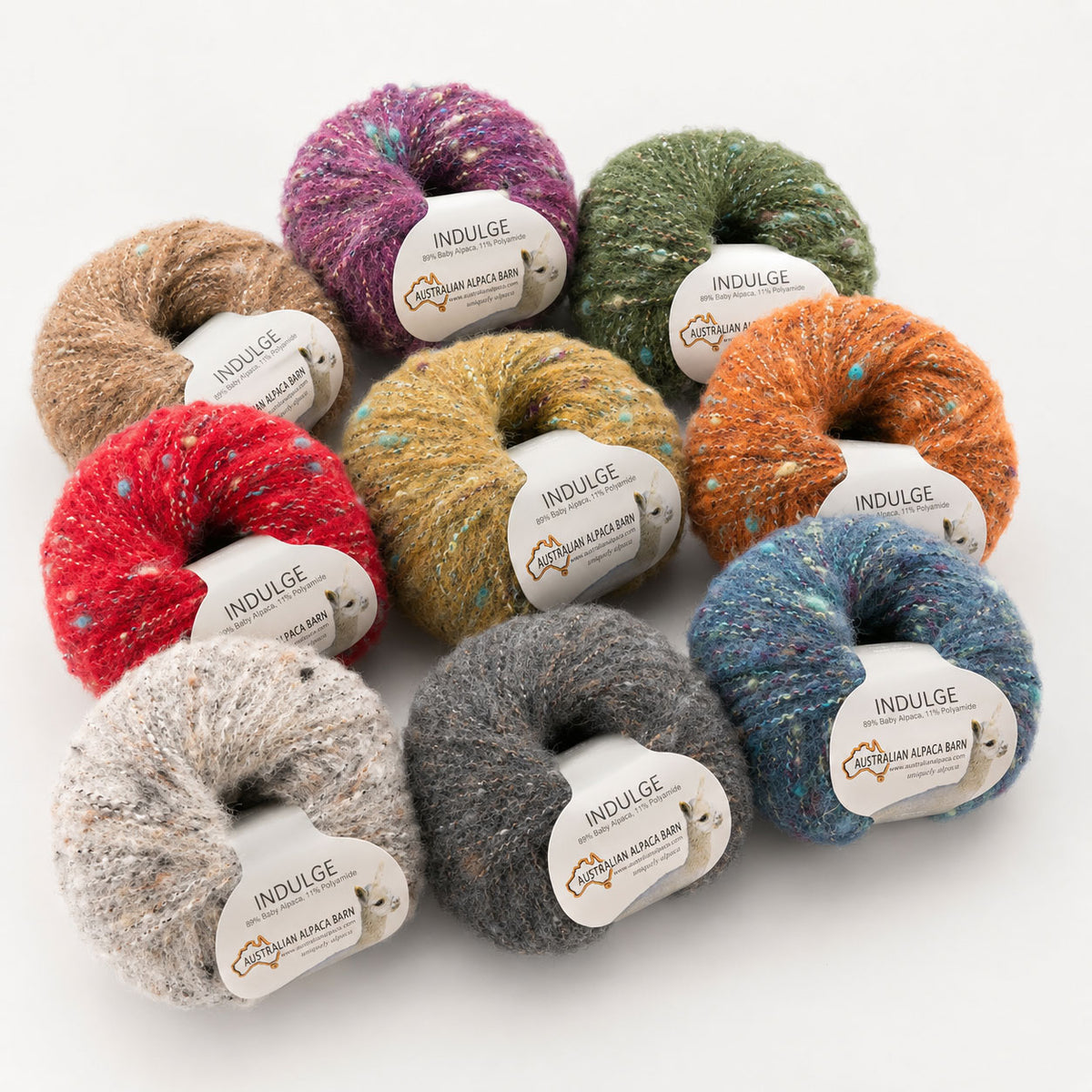 Colourful Indulge alpaca yarn balls or skeins for knitting, crochet and handmade projects