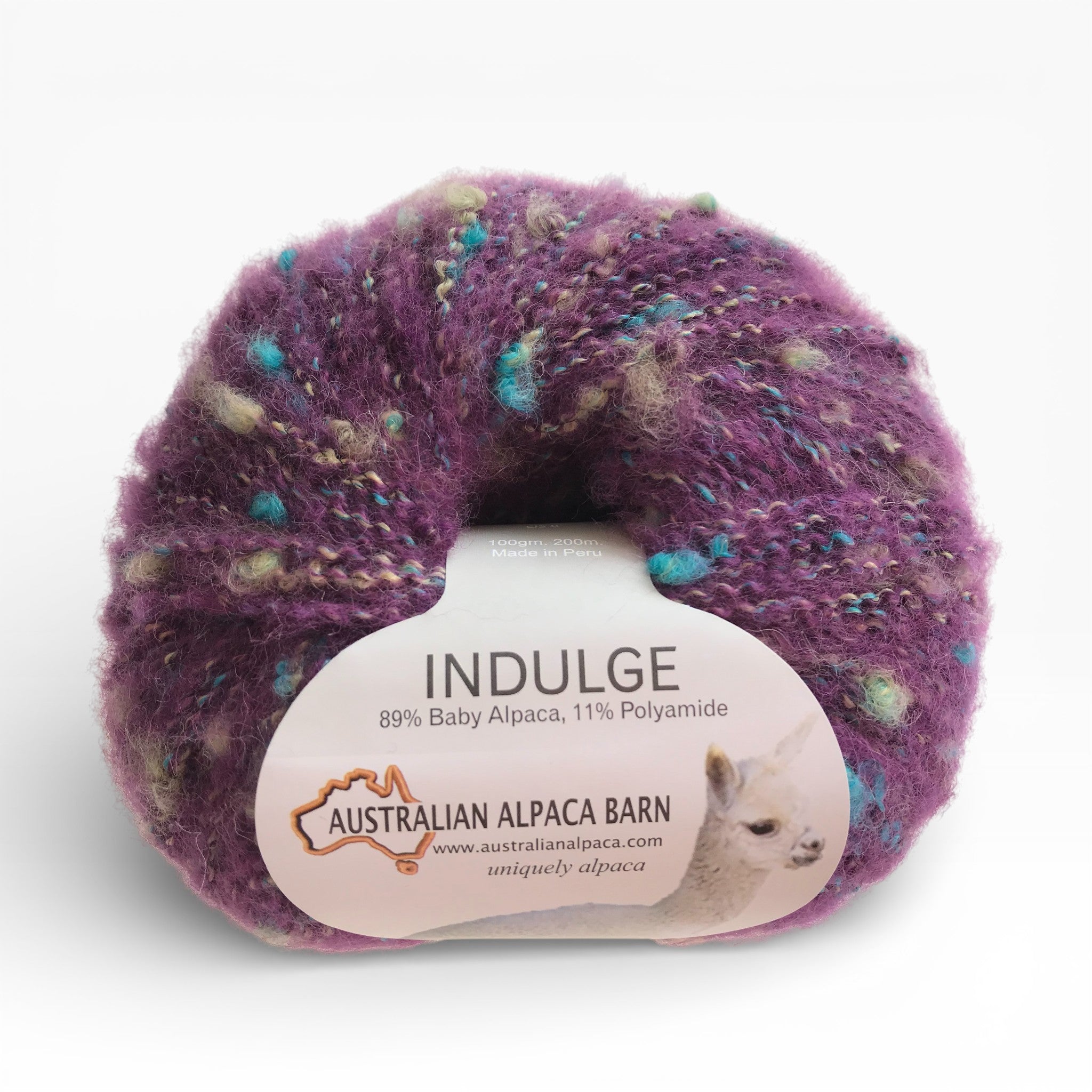 Australian Alpaca Barn Indulge yarn ball in colour Amethyst