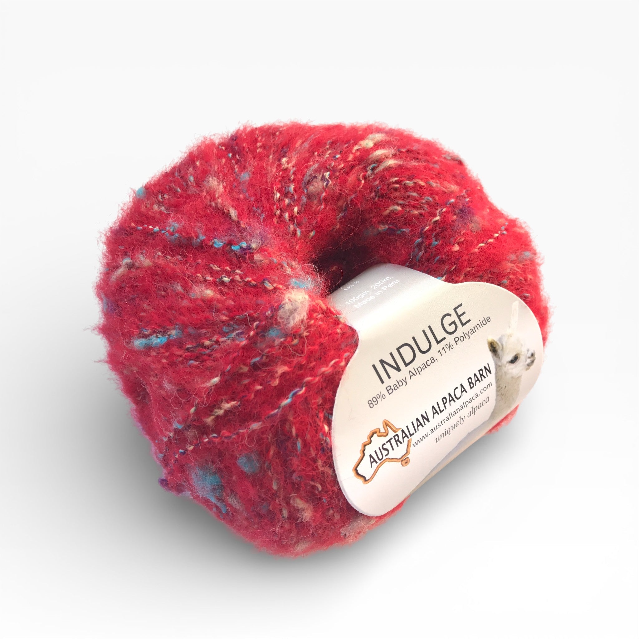 Red Luxury alpaca bouclé Indulge yarn
