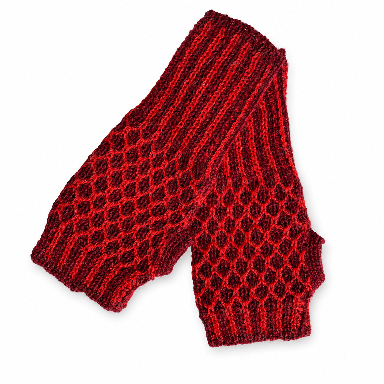 Nogal alpaca hand warmers designed to keep wrists warm while leaving fingers free.