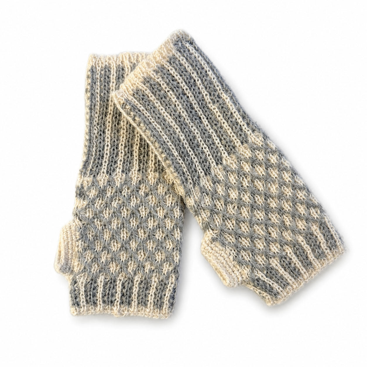 Textured Nogal fingerless gloves made from 100% Baby Alpaca in Peru.