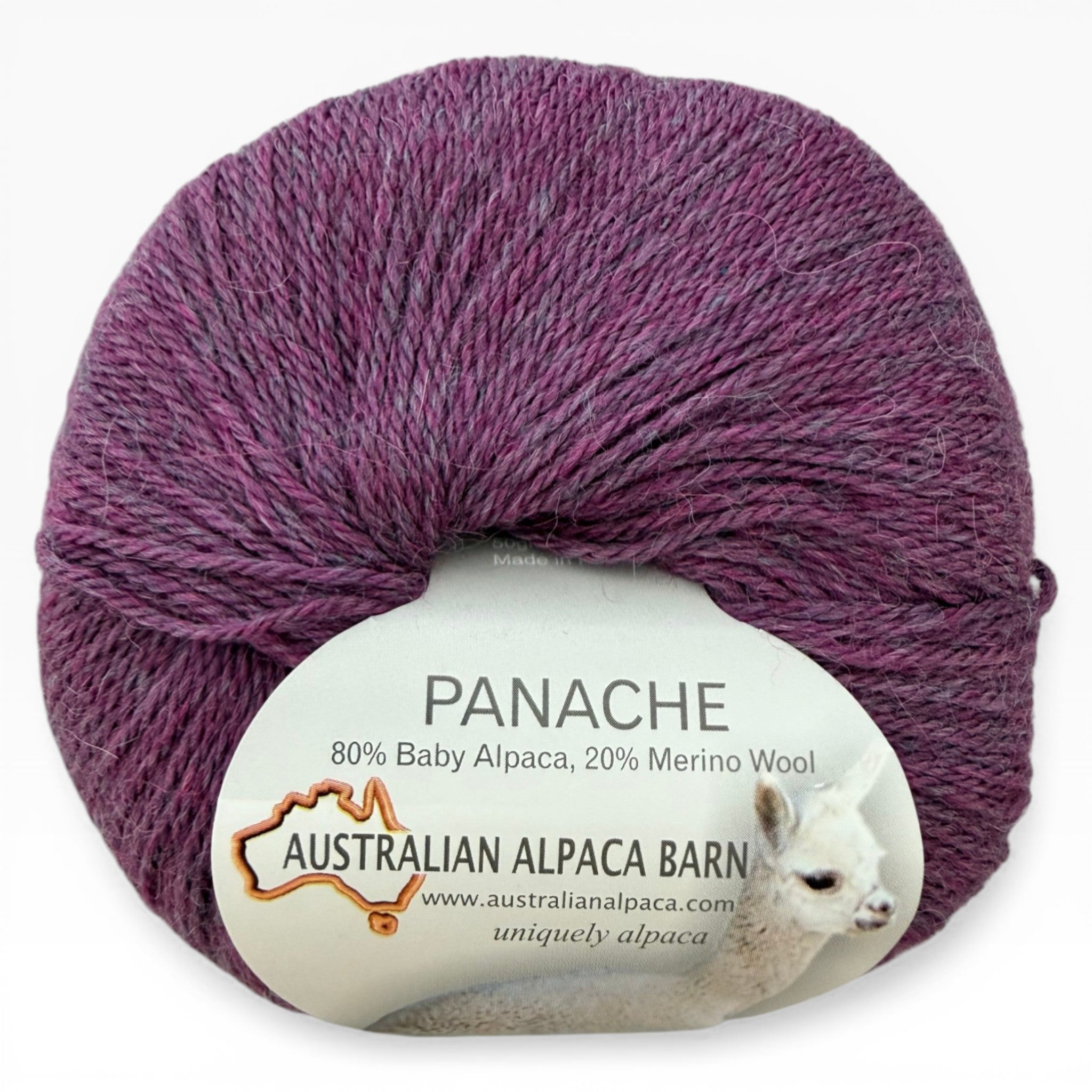 4ply alpaca merino yarn for lightweight knitting projects in grape melange.