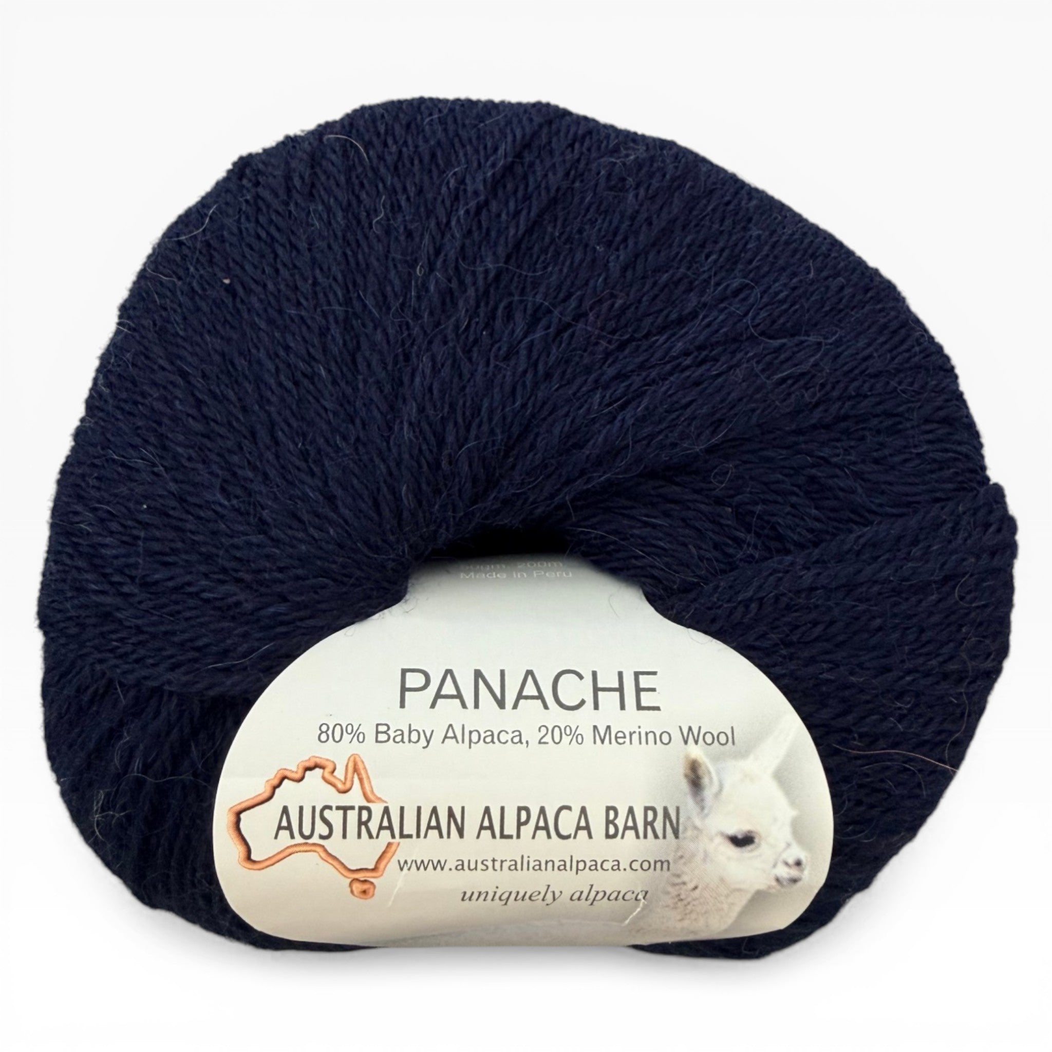 Baby alpaca and merino yarn for warm lightweight garments in navy