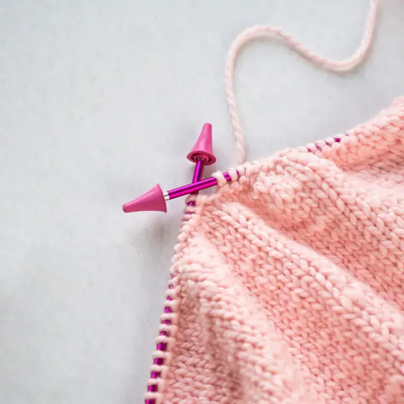 KnitPro knitting needle point protectors for keeping stitches secure.